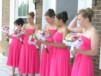 The girls wait outside - the time has almost come!